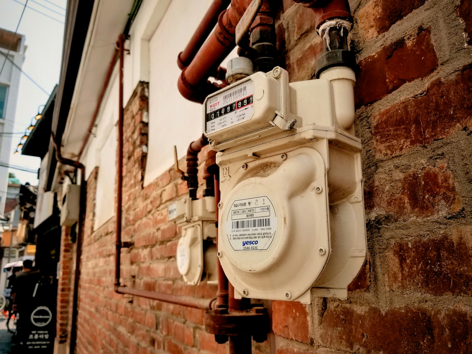 Municipal meter reading services — utility meter close-up